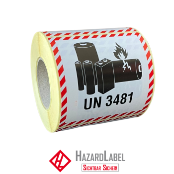 Batterylabel UN3481, 10x10 cm, Paperlabel